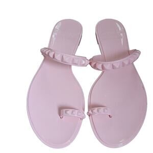 Carmen Sol Womens Maria Studded Jelly Sandal Size 10 Pink Slip On Barbiecore